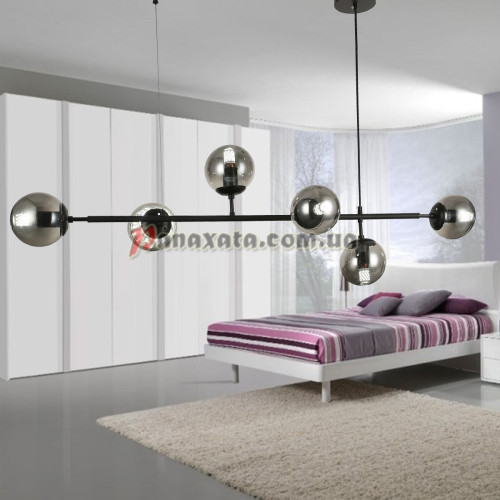 Люстра подвесная Loft Pole 3046-6 черная