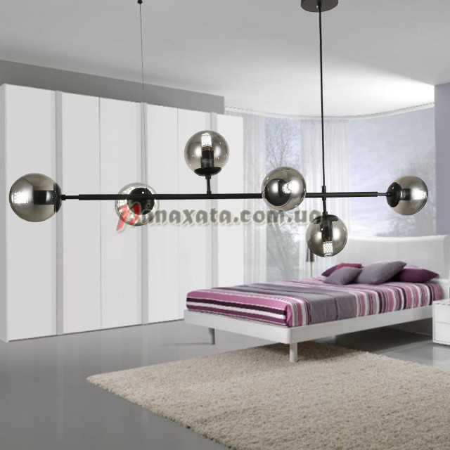Люстра подвесная Loft Pole 3046-6 черная