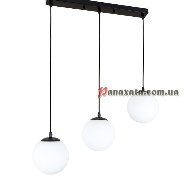 Светильник подвесной на три плафона 756PR150F-3 BK+WH (500)