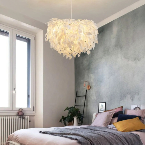 Люстра з абажуром у флористичних мотивах LIMJ 185-120 WH