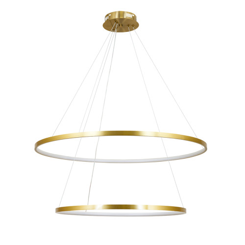 Люстра подвесная на два бронзовых кольца 7529832-2A BRONZE LED (600+800)