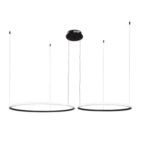Люстра подвесная на два кольца 7529833-2B BLACK LED (600+800)