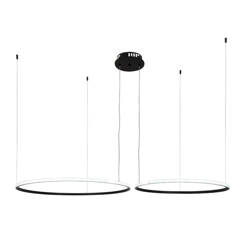 Люстра подвесная на два кольца 7529833-2B BLACK LED (600+800)