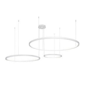 Люстра светодиодная на три белых кольца 7529832-3B WHITE LED (400+600+800)