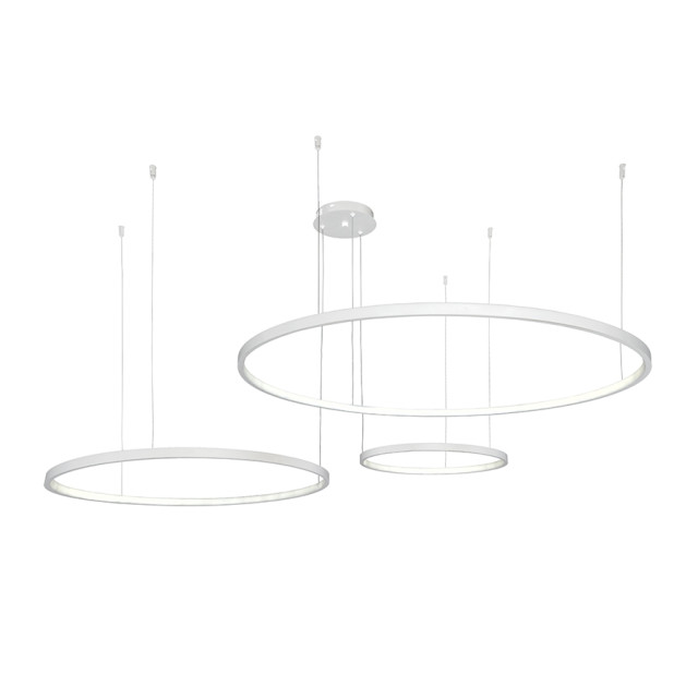 Люстра светодиодная на три белых кольца 7529832-3B WHITE LED (400+600+800)