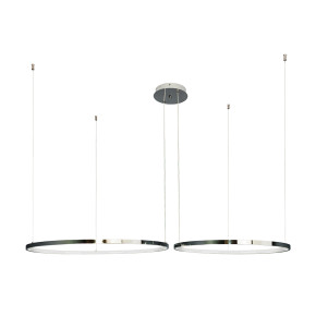 Люстра підвісна на два кільця 7529832-2B CHROME LED (600+800)