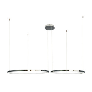 Люстра підвісна на два кільця 7529832-2B CHROME LED (600+800)