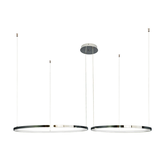 Люстра підвісна на два кільця 7529832-2B CHROME LED (600+800)