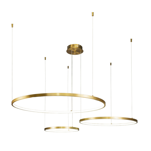 Люстра світлодіодна на три бронзових кільця 7529832-3B BRONZE LED (400+600+800)
