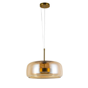 Підвісний світильник 909XL158-1 LED (330) AB+AM, скляний плафон, 9W, 3 режими світла
