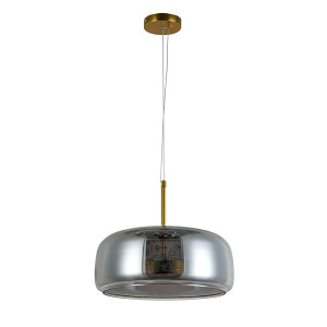 Підвісний світильник 909XL158-1 LED (330) AB+GY, скляний плафон, 9W, 3 режими світла