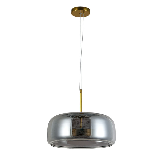 Підвісний світильник 909XL158-1 LED (330) AB+GY, скляний плафон, 9W, 3 режими світла