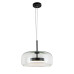 Підвісний світильник 909XL158-1 LED (330) BK+CL, скляний плафон, 9W, 3 режими світла