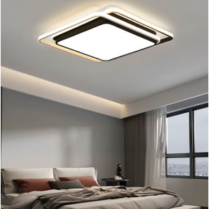 Современная LED-люстра в черном корпусе из двух квадратов 47х47 см LIC 032-500*500