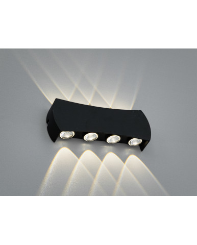 Архітектурне фасадне бра чорне 8W LED на 8 променів IP67 DFB-8622-8BK