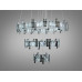 Хрустальная каскадная люстра 3 кольца хром LED 70W с пультом