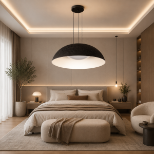 Підвісна світлодіодна люстра чорна з білим 46W 600мм LED 781PL3953 BK+WH