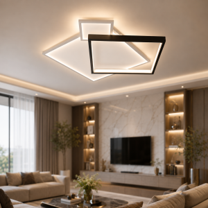 Стельова LED люстра чорна з білим 50W 505мм 7871075 BK+WH