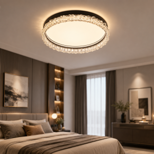 Стельова кругла LED люстра чорна 60W 485мм 7871079 BK
