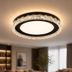 Стельова кругла LED люстра чорна 54W 490мм 7871089 BK