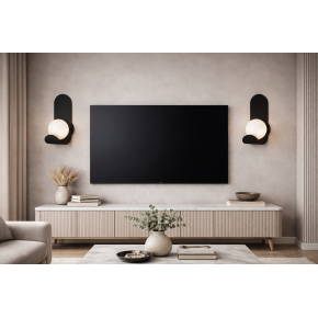 LED бра 774W2523 BK — черное настенное бра с изогнутым металлом и шаровым плафоном, 4.5W, 3 режима света
