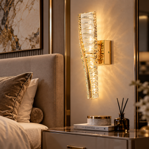 Хрустальное LED бра золото 40 см 16W три режима света 799LW8869 (400) FGD
