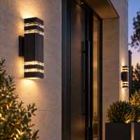 Уличное архитектурное черное бра 2×E27 IP54 99159-2