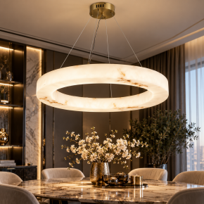 Підвісна LED люстра кільце Ø60 см латунь 45W 809L8830