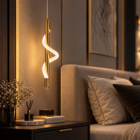 Подвесной LED светильник с неоновым элементом золото 8W 3000K 900H01-1 GD