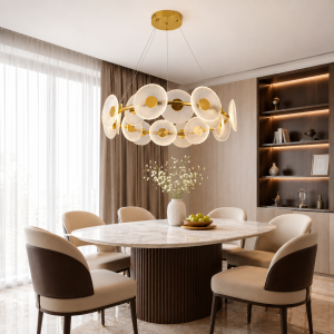 Сучасна золота LED-люстра 8036103-16LED FGD Ø720 мм з трьома режимами світла