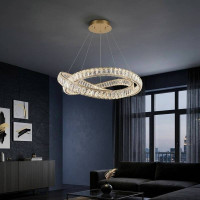 Люстра подвесная хрустальная ZI6339/600 золото LED 90 Вт