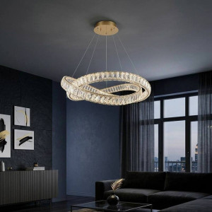 Люстра підвісна кришталева ZI6339/600 золото LED 90 Вт