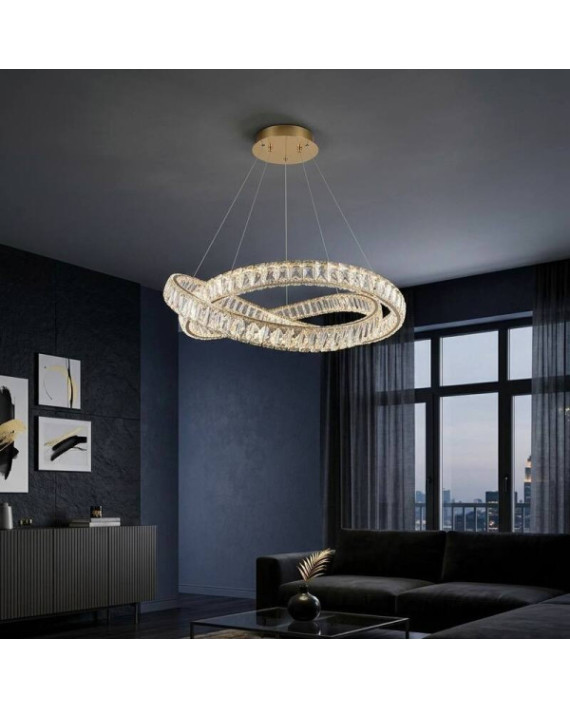 Люстра підвісна кришталева ZI6339/600 золото LED 90 Вт