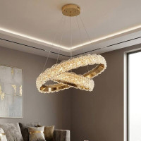 Подвесная светодиодная люстра на тросах 50+30 см LED 100 Вт золото ZIDF6280/500+300