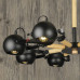 Люстра стельова Loft Wooden Spin 752314-8 чорна