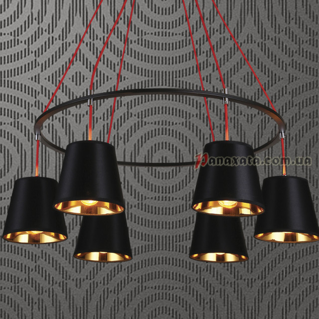 Люстра подвесная Loft 76832041-6 bk+gd