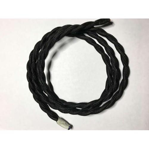 AMP кабель текстильний звитий 2x0.75 black