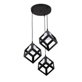 Підвісний світильник 756PR160glass-3 BK+WH (300)
