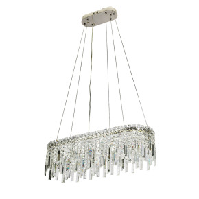 Дизайнерська люстра 802L39030 CH — великий LED-підвіс 800×300 мм у хромі з керуванням через пульт і смартфон