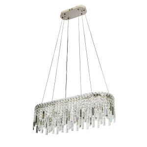 Дизайнерська люстра 802L39030 CH — великий LED-підвіс 800×300 мм у хромі з керуванням через пульт і смартфон