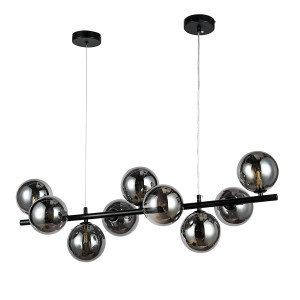 Дизайнерська люстра 7841018-9 BK+BK — підвіс на 9 скляних плафонів у чорному кольорі