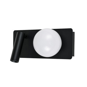 Бра 774W2501A RT BK — черное LED бра с пулей и спотом, 6,5W, с двумя выключателями