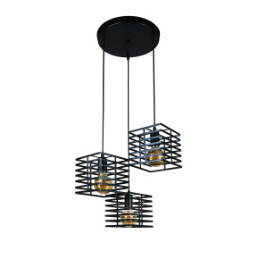 Підвісний світильник LOFT на 3 плафони 756PR104F-3 BK (300)