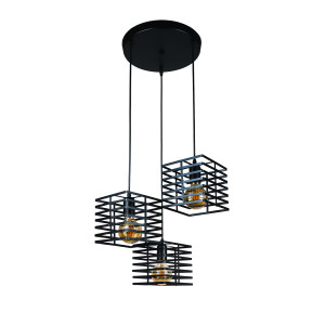 Подвесной светильник LOFT на 3 плафона 756PR104F-3 BK (300)