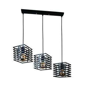 Подвесной светильник LOFT на 3 плафона на планке 756PR104F-3 BK (500)