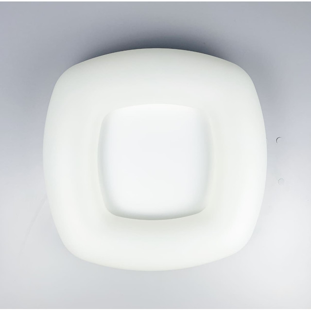 Стельовий LED світильник Schuller із білою основою 47×47 см