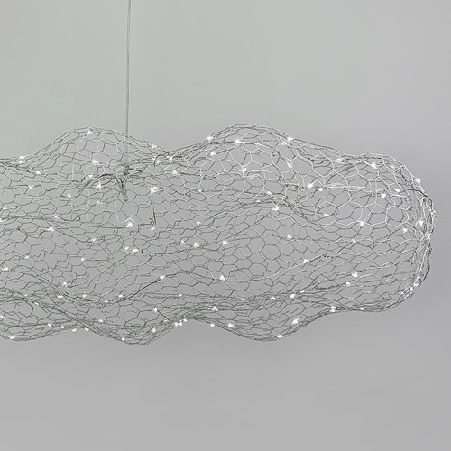 Декоративна люстра-хмаринка LED CLOUD у білому корпусі 60х37 см