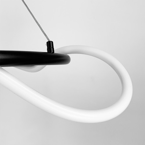 Чорна кільцева люстра ELISION з гнучкою LED стрічкою Ø 60 см