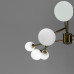 Стельова люстра в корпусі латунь на 9 білих плафонів Ø 100 см