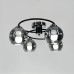 Стельова чорна люстра-орбіта на 4 графітових плафони 45х32 см